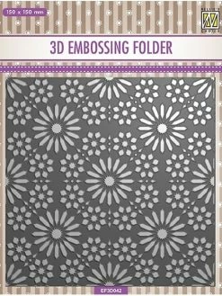NELLIE S CHOICE Embossing Folder Classeur De Gaufrage 15 X 14,5 Cm CARRE DE FLEURS 042