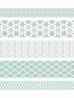 Czech Beads Exclusive Ensemble De Papier Adhésif Mini Cassettes Vert 1, L'Art De Bande, Accessoires Planner,2cmx3m (5pcs),