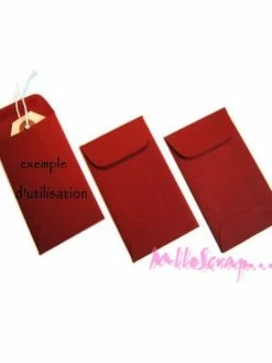 MlleScrap Enveloppes Tags Rouge - 3 Pièces