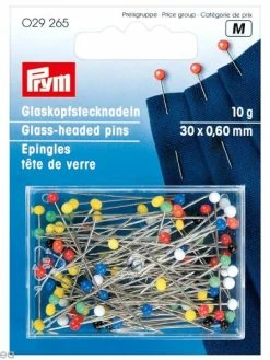 Prym Épingle Tête De Verre Multicolore N°9 - 30 X 0,6 Mm - 10 G