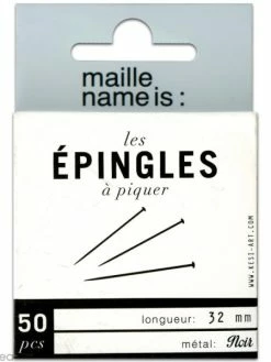 Kesi'Art Epingles à Piquer Noires 32 Mm - 50 Pcs