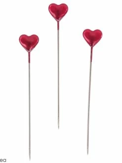 Rayher Epingles De Décoration 55 Mm - Coeur Rouge - 50 Pcs