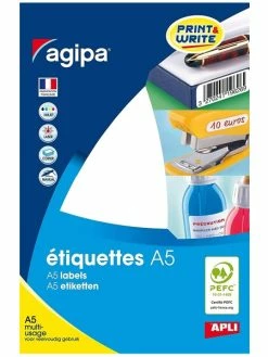 Apli Kids Etiquettes Adhésives - Blanc - 3 X 1,1 Cm - 1088 Pcs