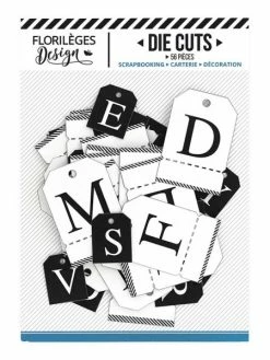 Florilèges Design Étiquettes ALPHABET BLANC NOIR