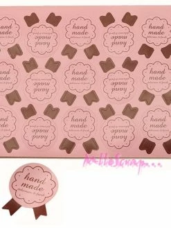 MlleScrap Etiquettes Autocollantes Rose Hand Made - 30 Pièces