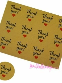 MlleScrap Etiquettes Autocollantes Thank You - 36 Pièces