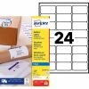 Avery Etiquettes D'adresse Jet D'encre - 63,5 X 33,9 Mm - Blanc