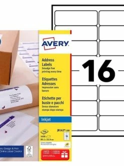 Avery Etiquettes D'adresse Jet D'encre - 99,1 X 33,9 Mm - Blanc