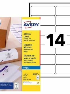 Avery Etiquettes D'adresse Jet D'encre - 99,1 X 38,1 Mm - Blanc