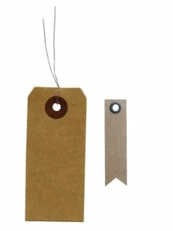 AUCUNE Etiquettes Kraft Avec Fil Métal + 20 étiquettes Kraft Fanion