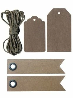 AUCUNE Etiquettes Kraft Et Ficelle + 20 étiquettes Kraft Fanion