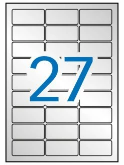 Apli Agipa Etiquettes Métallisées - 63,5 X 29,6 Mm - Argent