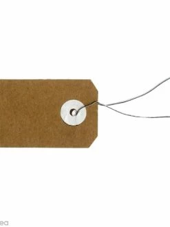 Artemio Etiquettes Papier Kraft Marron Avec Fil Métal - 3,5 X 5 Cm - 50 Pcs