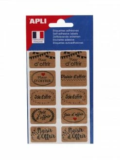 Apli Agipa Etiquettes - Plaisir D'offrir - Kraft - 20 X 32 Mm - Cadeau - Bouquet De Fleur - Apli