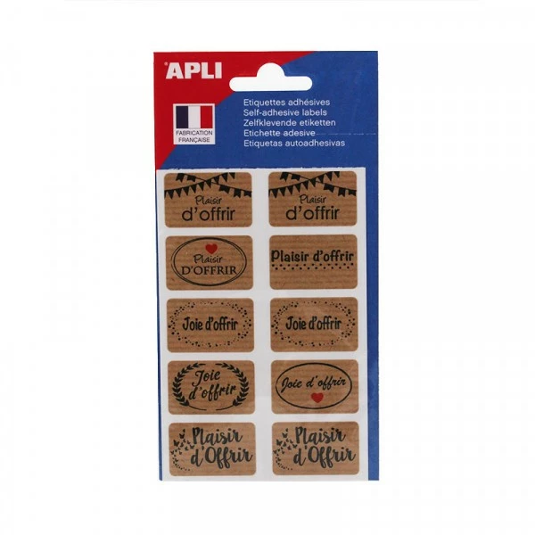 Apli Agipa Etiquettes - Plaisir D'offrir - Kraft - 20 X 32 Mm - Cadeau - Bouquet De Fleur - Apli 1 Apli Agipa Etiquettes - Plaisir D'offrir - Kraft - 20 X 32 Mm - Cadeau - Bouquet De Fleur - Apli