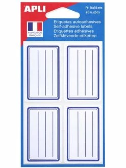 Agipa Etiquettes Pour Livre, Blanc/bleu, 36 X 56 Mm, Lignées
