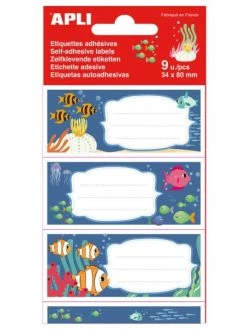 Apli Agipa Etiquettes Pour Livre "fonds Marins" - 36 X 81 Mm