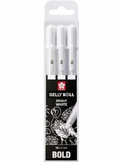 Etui De 3 Stylos Sakura Gelly Basic White - Blanc - 0,5 Mm - Sakura