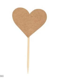 Rico Design Fanion Coeur - Kraft - 8 X 4 Cm - 10 Pcs