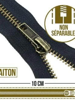 Creavea Fermeture Laiton Non Séparable - 10 Cm - Plusieurs Couleurs