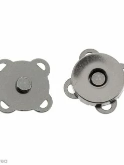 Passion Aimants Fermeture Magnétique à Coudre - Ronde - Noire - 14 Mm - En 2 Parties