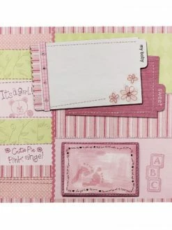 Erica Feuille De Papier - Scrapbooking - Rose - Bébé Fille - Naissance - 30,5 X 30,5 Cm