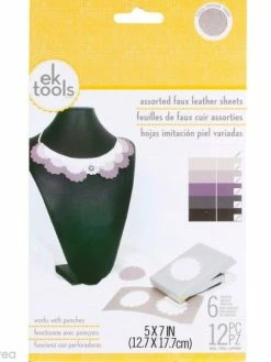 EK Tools Feuille Imitation Cuir à Perforer - 12 X 17 Cm - 12 Pcs