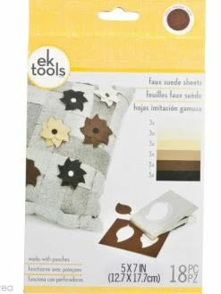 EK Tools Feuille Imitation Suédine à Perforer - 12 X 17 Cm - 18 Pcs