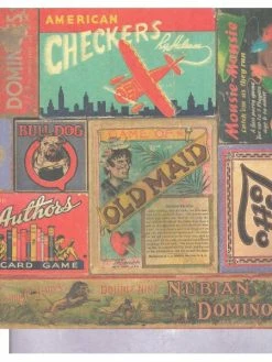 Feuille Papier Scrapbooking Jeux Vintage Tim Holtz 0740 22,9x22,9 Imprimé Recto-verso