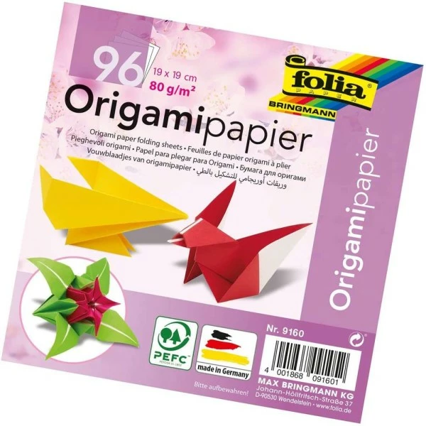 FOLIA Feuilles De Papier Origami à Plier - 190 X 190 Mm - Uni 1 FOLIA Feuilles De Papier Origami à Plier - 190 X 190 Mm - Uni