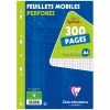 CLAIREFONTAINE Feuilles Mobiles Perforées A4 - Petits Carreaux - 300 Pages