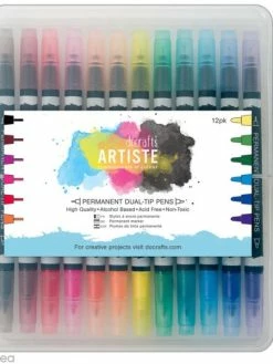 Docrafts Papermania Feutre Permanent à Alcool Double Embout - 12 Pièces