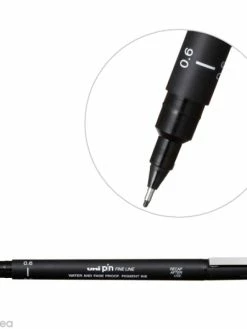 Feutre Technique Uni Pin - Pointe Calibrée 0,6 Mm - Noir