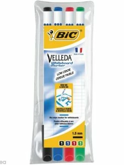 Feutres Velleda Effaçables Bic - Fin 2,8 Mm - 4 Pcs