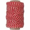 Creativ Company Ficelle En Coton Bicolore 1 Mm - Rouge Et Blanc - 50 M
