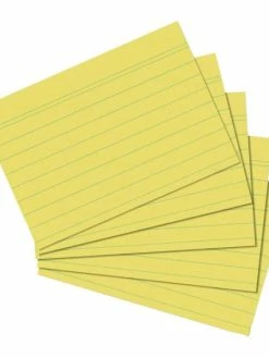 Herlitz Fiches Bristol - A5 - 170 G./m² - Ligné - Jaune