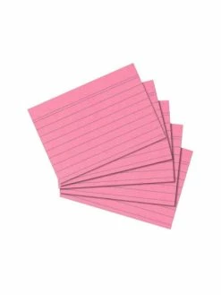 Herlitz Fiches Bristol - A8 - 170 G./m² - Ligné - Rose
