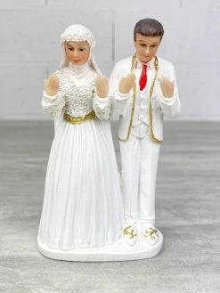 Doge Figurine Couple De Mariés Oriental, Hauteur 13,5 Cm, Mariage Religieux, Femme Voilée Et Tenue Tradit