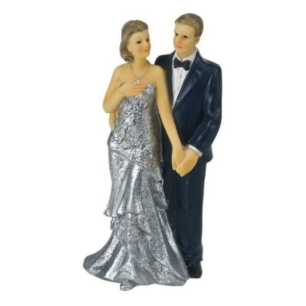 Club Figurine Couple Marié Depuis 25 Ans, Anniversaire De Mariage Des Noces D'argent, 11 Cm 1 Club Figurine Couple Marié Depuis 25 Ans, Anniversaire De Mariage Des Noces D'argent, 11 Cm