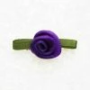 Tricot Créations Fleur Avec Feuille En Ruban : Embellissement Fleur En Satin - Violet - Lot De 20