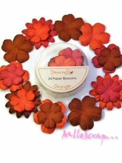 Fleurs Dovecraft Papier Orange - 24 Pièces