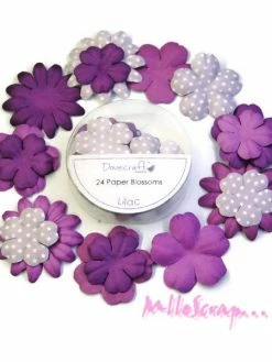 Fleurs Dovecraft Papier Violet Clair - 24 Pièces