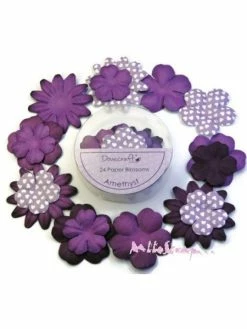 Fleurs Dovecraft Papier Violet Foncé - 24 Pièces