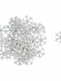 Tricot Créations Flocon De Neige En Mousse Pailletées Autocollantes 27 Mm - Argenté