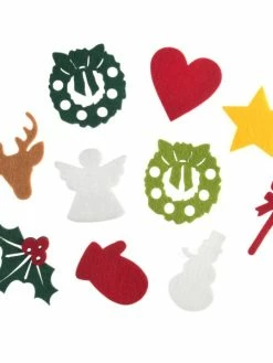 Tricot Créations Formes De Noël En Feutrine Lot De 18 - Embellissement Noël
