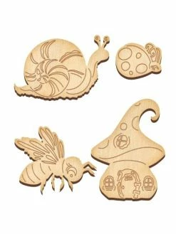 FABRIKA DECORU Formes Décoratives En Contreplaqué Scrapbooking Décoration ESCARGOT ABEILLE COCCINELLE 501