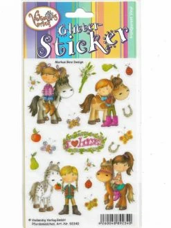 Vielseidig Verlag Glitter Stickers Cheval Palefrenier