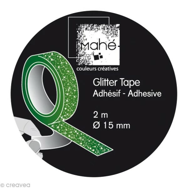 Glitter Tape Mahé - Vert X 2 M 2 Glitter Tape Mahé - Vert X 2 M – Image 2