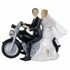 Doge Grand Couple De Mariés à Moto En Résine Pour Décoration De Mariage, Figurine Motards 13 X 7 X 16 Cm