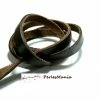 Perlesmania H11005 PAX 2 Mètres De Cordon Cuir Veritable Marron Foncé En 10 Par 2,5mm